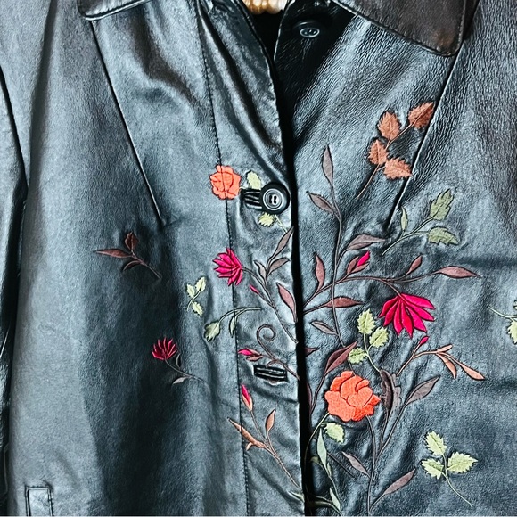 Harve Benard Leather Embroidered Jacket - Picture 2 of 3